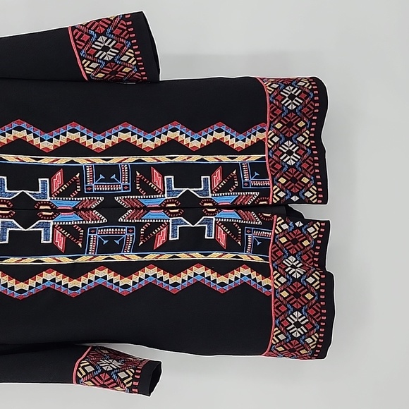 Champagne & Strawberry Embroidered Boho Jacket Size M - Picture 3 of 8